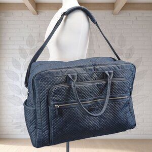 ❤️ vera bradley Midnight Navy Denim Grand Weekender Duffel